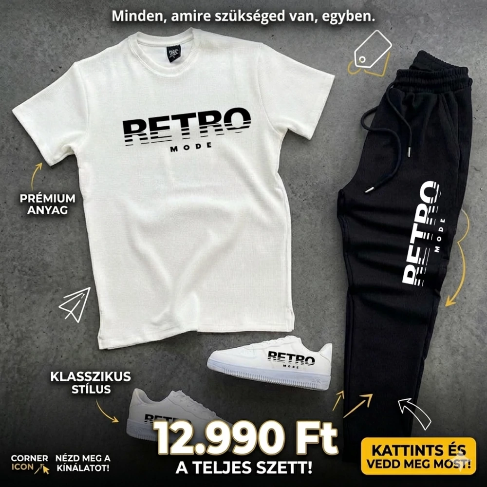 ROBO FÉRFI FEKETE-FEHÉR SZETT AJÁNDÉK CIPŐVEL