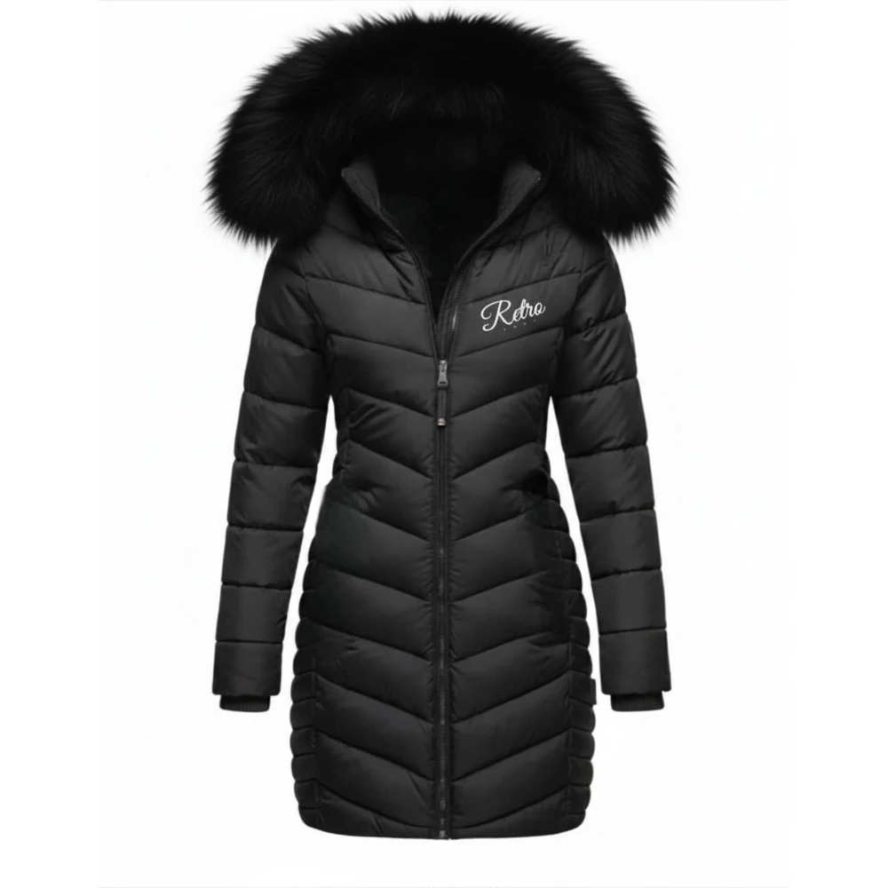  RETRO LADY  Trianne fekete télikabát