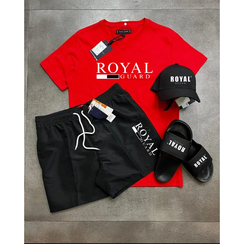 Royal guard TJ PIROS FEKETE nyári szett  + papucs